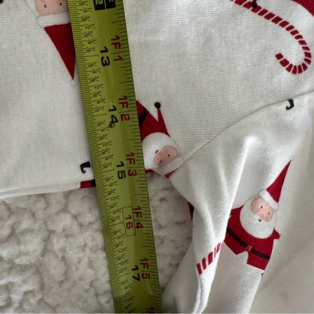 POTTERY BARN KIDS Santa White Red Pajamas Pants Shirt Set Adult XS